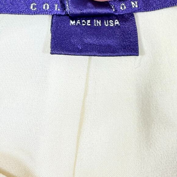 Ralph Lauren Collection Purple Label Linen Pencil Skirt 10 Vintage Cream Classic - Picture 3 of 11